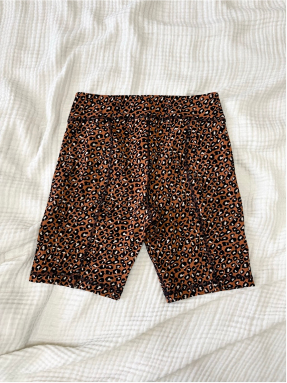 Women's Free People Brown Black Leopard Print Bike Shorts S Rayon - Picture 2 of 10